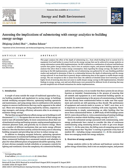 Assessing the implications of submetering with energy analytics to building energy savings
